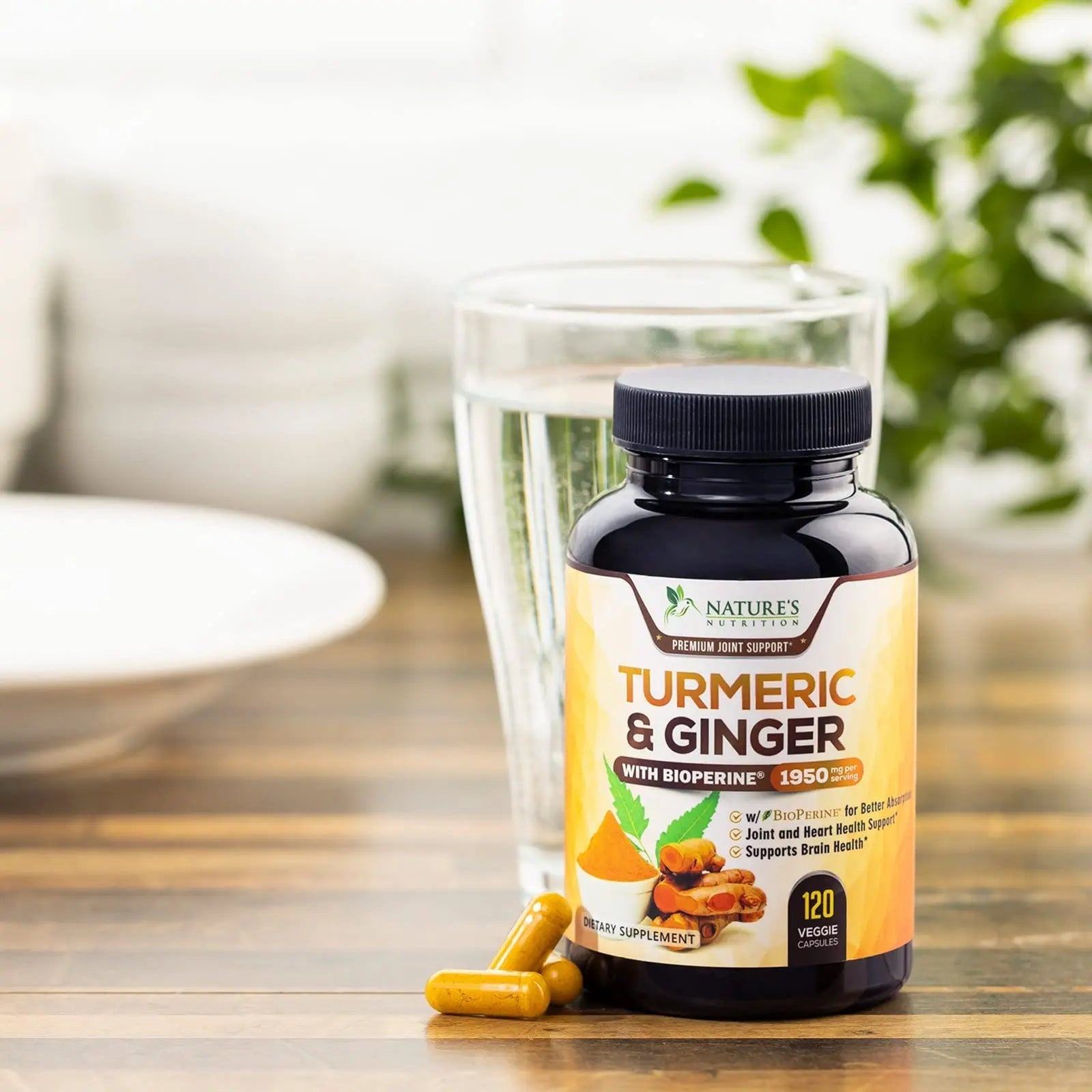 Turmeric Curcumin with BioPerine & Ginger 95% Standardized Curcuminoids - TrustMedUSA