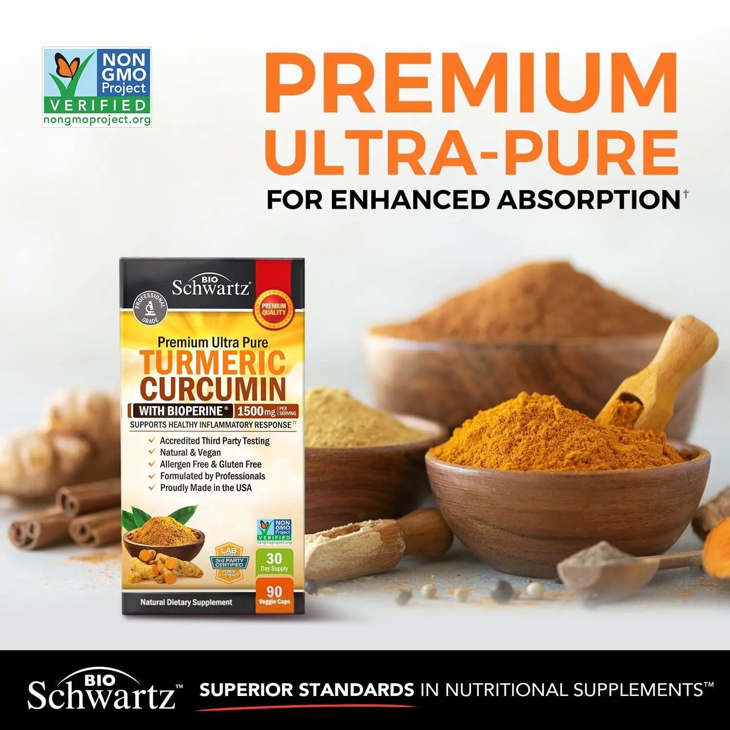 Turmeric Curcumin with Black Pepper Extract 1500mg - High Absorption - TrustMedUSA