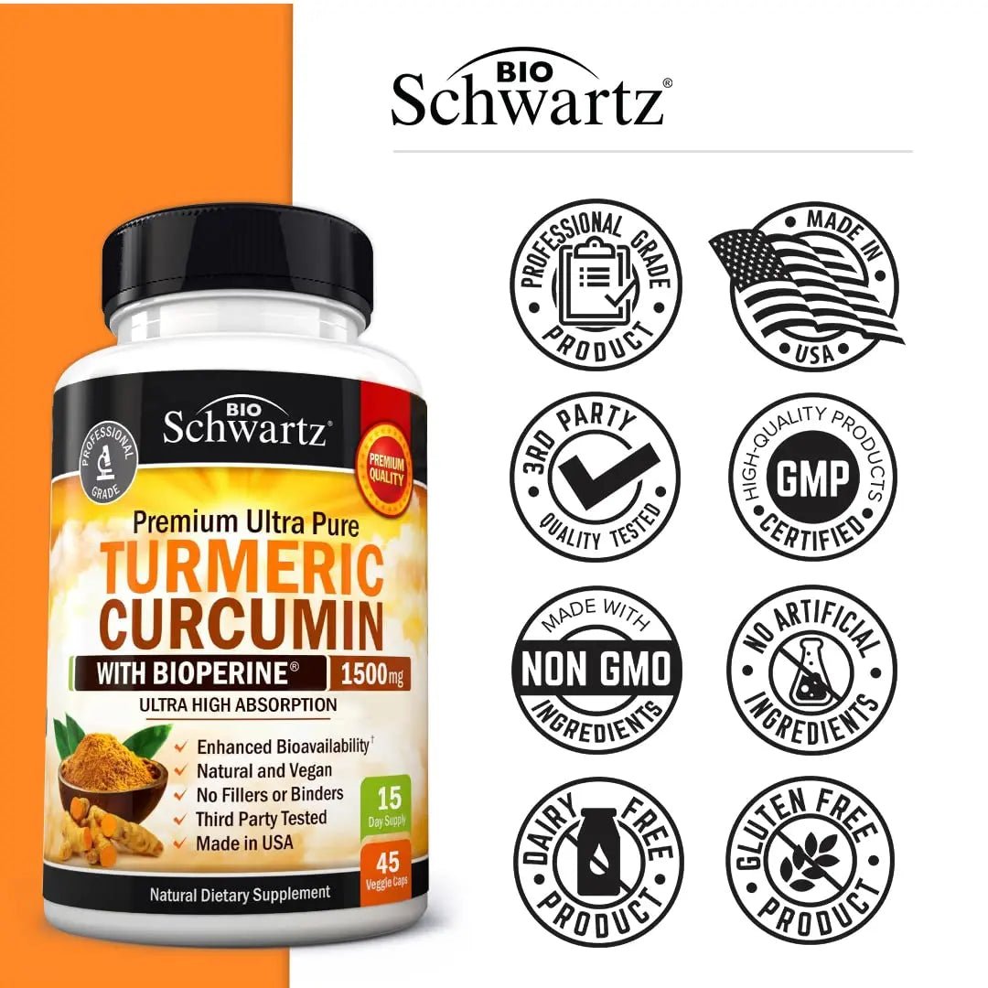 Turmeric Curcumin with Black Pepper Extract 1500mg - High Absorption - TrustMedUSA