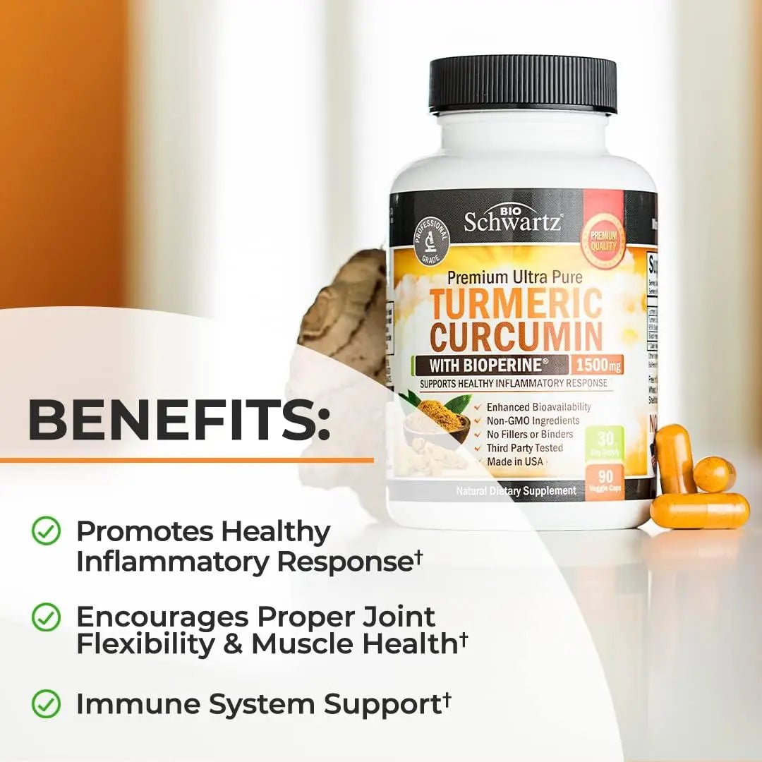 Turmeric Curcumin with Black Pepper Extract 1500mg - High Absorption - TrustMedUSA