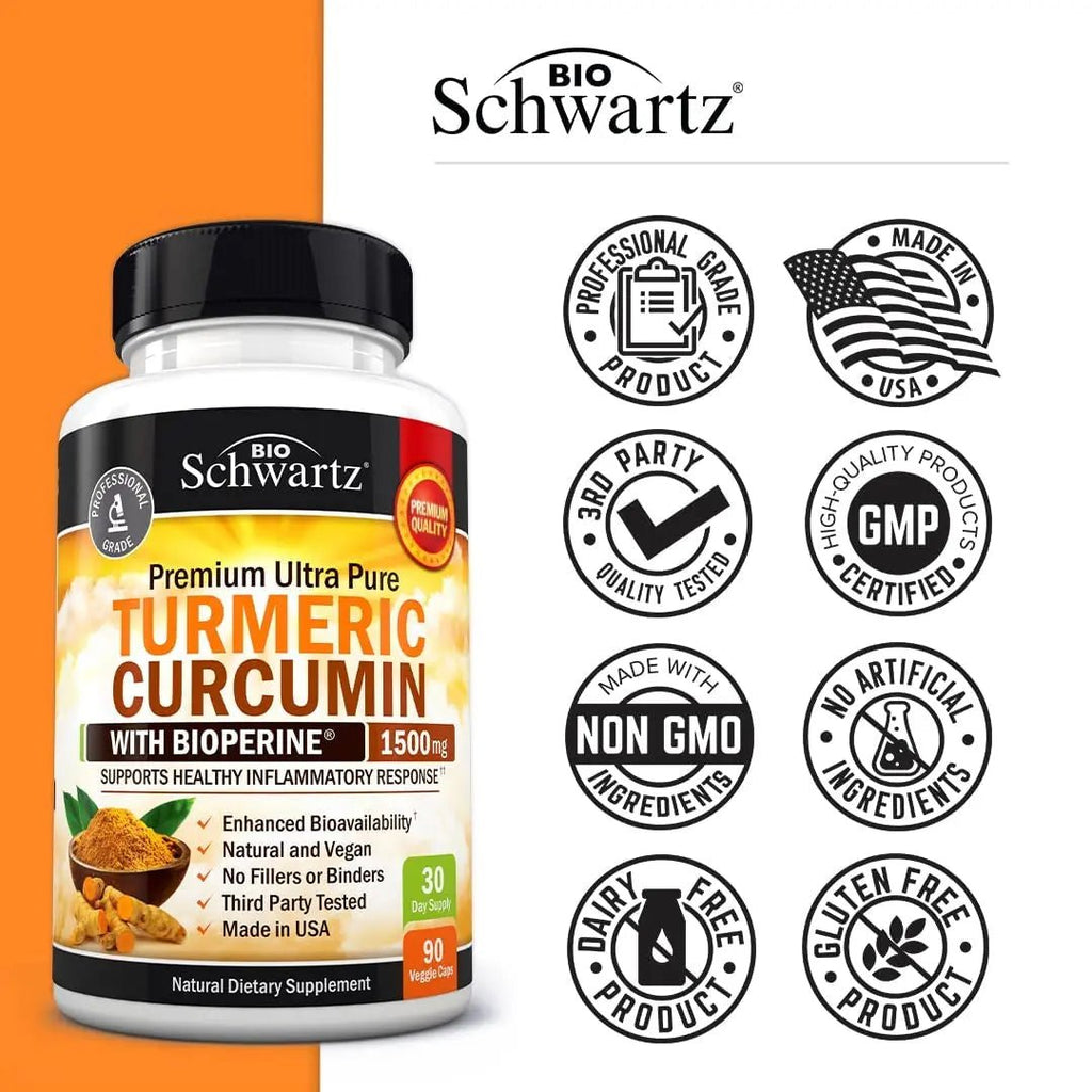 Turmeric Curcumin with Black Pepper Extract 1500mg - High Absorption - TrustMedUSA
