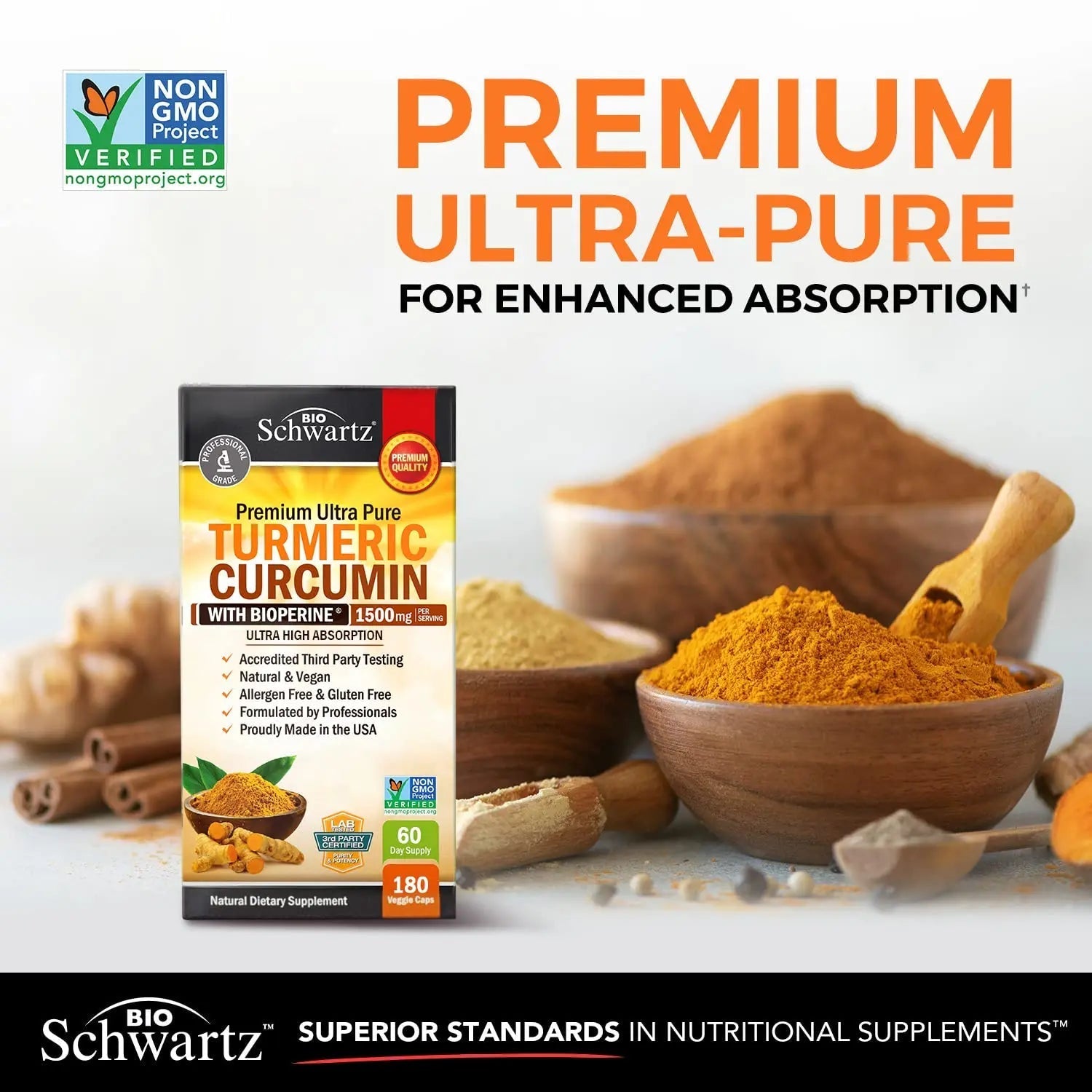 Turmeric Curcumin with Black Pepper Extract 1500mg - High Absorption - TrustMedUSA