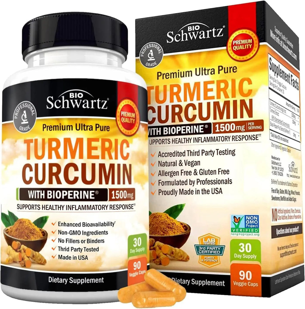 Turmeric Curcumin with Black Pepper Extract 1500mg - High Absorption - TrustMedUSA