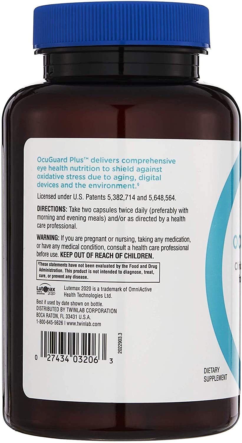 Twinlab Ocuguard Plus - Eye Supplement with Zinc, Vitamin A, C & D - 60 Veggie Capsules - TrustMedUSA
