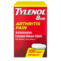 Tylenol 8HR Arthritis Pain Relief Caplets, Fast, Strong Pain Relief, 650 mg Acetaminophen for Minor Arthritis & Joint Pain, Fever Reducer, Extended Release, Won't Irritate Stomach, 100 Count - TrustMedUSA