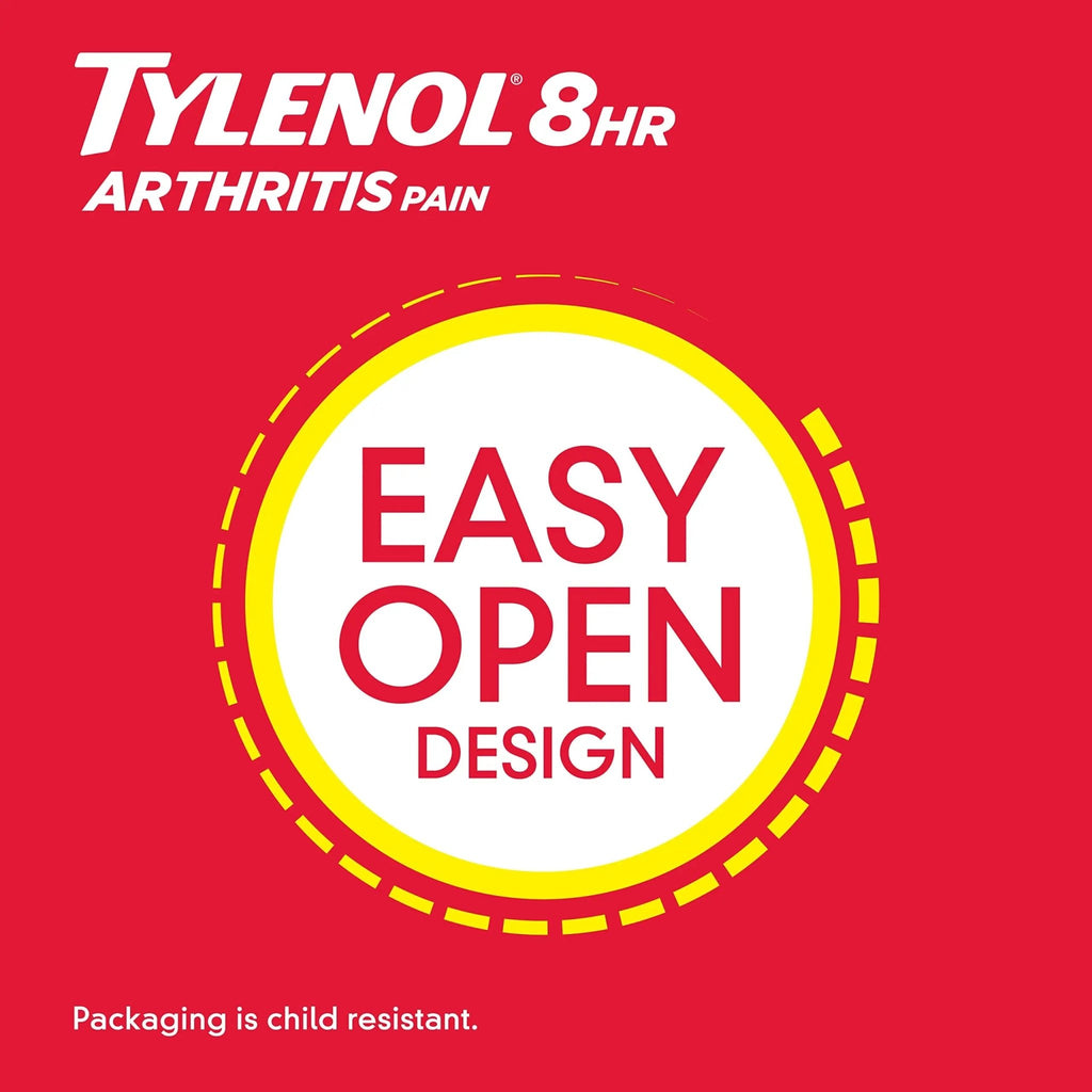 Tylenol 8HR Arthritis Pain Relief Caplets, Fast, Strong Pain Relief, 650 mg Acetaminophen for Minor Arthritis & Joint Pain, Fever Reducer, Extended Release, Won't Irritate Stomach, 100 Count - TrustMedUSA