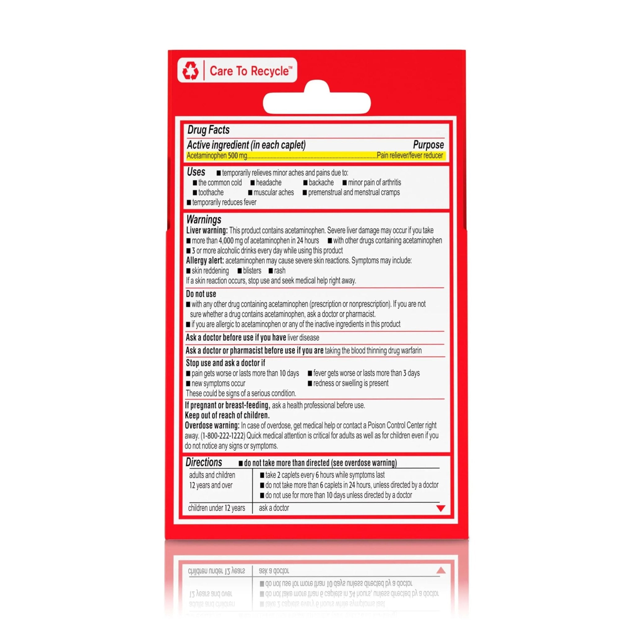 Tylenol Extra Strength 500 mg Acetaminophen Caplets, Pain Reliever & Fever Reducer, Acetaminophen for Minor Arthritis Pain, Headache, Backache & Menstrual Pain Relief, Travel Size, 6 Ct - TrustMedUSA