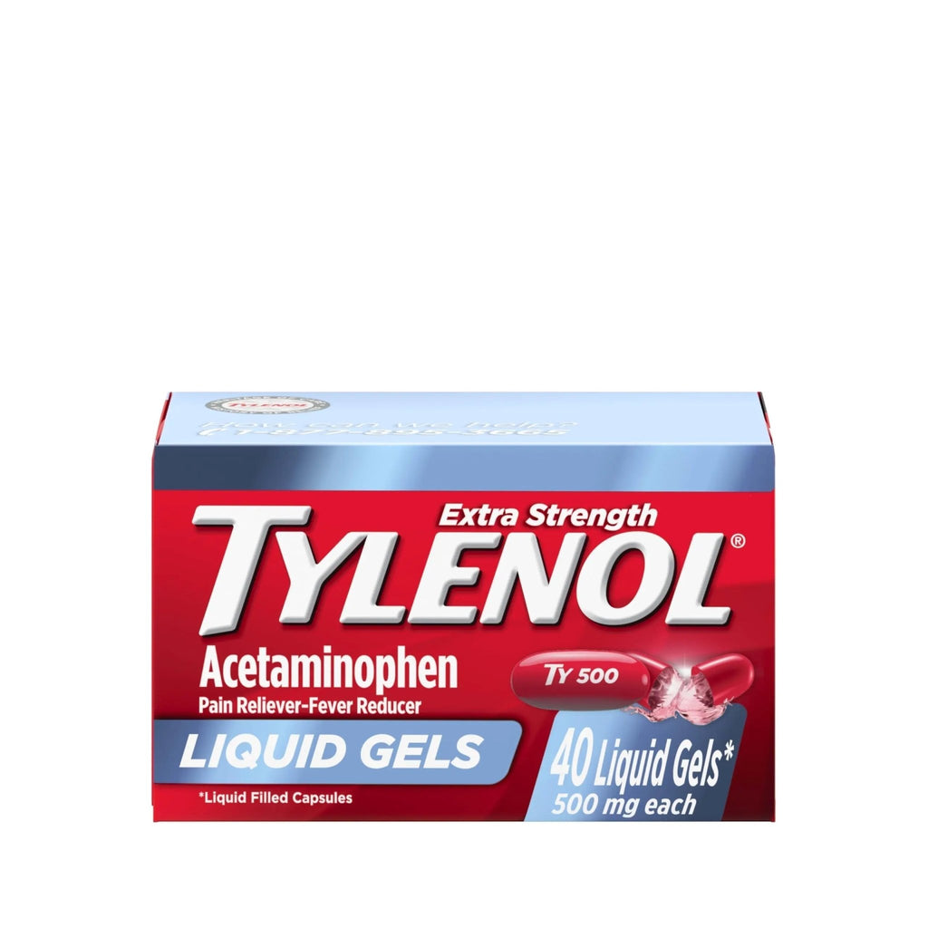Tylenol Extra Strength Liquid Gels, Fast, Strong Pain Relief, Fever Reducer for Adults with 500 mg Acetaminophen, Fast-Acting Liquid Gel Capsules for Headaches & Minor Pain Relief, 40 Count - TrustMedUSA