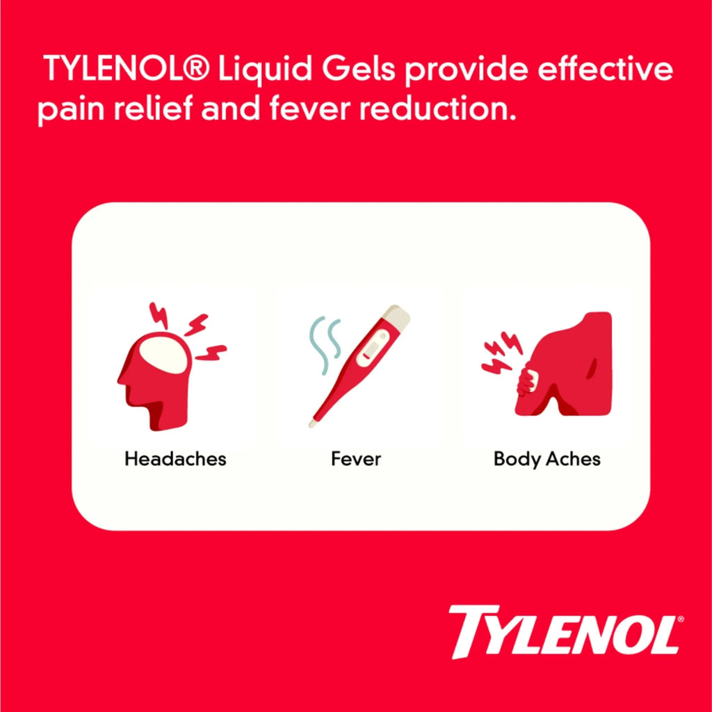 Tylenol Extra Strength Liquid Gels, Fast, Strong Pain Relief, Fever Reducer for Adults with 500 mg Acetaminophen, Fast-Acting Liquid Gel Capsules for Headaches & Minor Pain Relief, 75 Count - TrustMedUSA