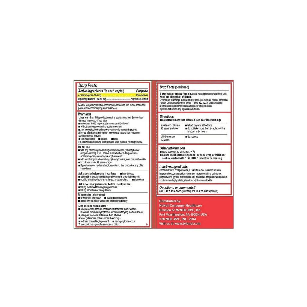 Tylenol PM Caplets - 225 ct. bottle - TrustMedUSA