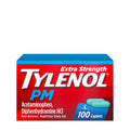 Tylenol PM Extra Strength Nighttime Pain Reliever & Sleep Aid Caplets, Fast, Strong Pain Relief, 500 mg Acetaminophen & 25 mg Diphenhydramine HCl, Non-Habit Forming Medicine for Aches & Cramps, 100 Ct - TrustMedUSA