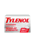 Tylenol Regular Strength Tablets with 325 mg of Acetaminophen, Fever Reducer & Pain Reliever for Headache, Backache, Muscle Aches, Joint Pain & Menstrual Cramps, 100 ct - TrustMedUSA