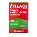 Tylenol Sinus + Headache Daytime Non-Drowsy Relief Caplets, Acetaminophen 325mg, Phenylephrine HCI 5mg, Nasal Decongestant for Sinus Pain, Headache & Nasal Congestion Relief, Fever Reduction, 24 Count - Maple Wellness Supplements