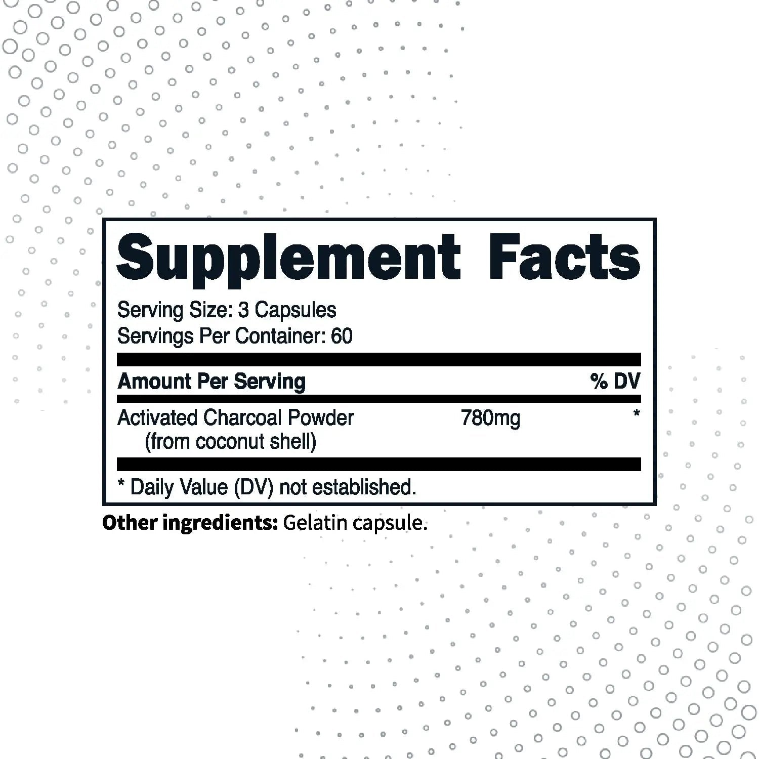 Type Zero Activated Charcoal Capsules (180 Count) - 60 Servings, 780mg Per Serving, from Coconut Shell, Non-GMO, Gluten-Free - TrustMedUSA