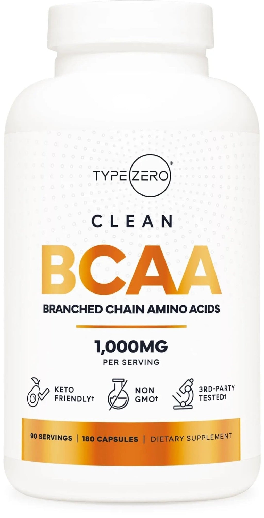 Type Zero BCAA 1000mg (180 Capsules, 90 Servings), Branched Chain Amino Acids (500mg of L-Leucine, 1000mg of L-Isoleucine and L-Valine) - TrustMedUSA