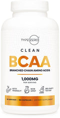 Type Zero BCAA 1000mg (180 Capsules, 90 Servings), Branched Chain Amino Acids (500mg of L-Leucine, 1000mg of L-Isoleucine and L-Valine) - TrustMedUSA