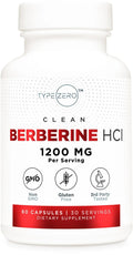 Type Zero Berberine HCL 1200mg 60 Capsules - Clean, Non-GMO, Gluten Free Supplement - TrustMedUSA