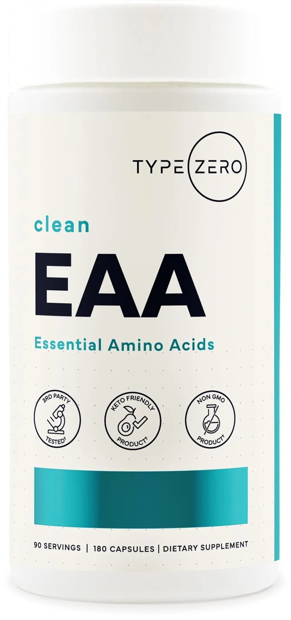 Type Zero Clean EAA Capsules (1,200mg per Serving), Essential Amino Acids Supplement with 9 EAAs, 180 Capsules, 90 Servings - TrustMedUSA