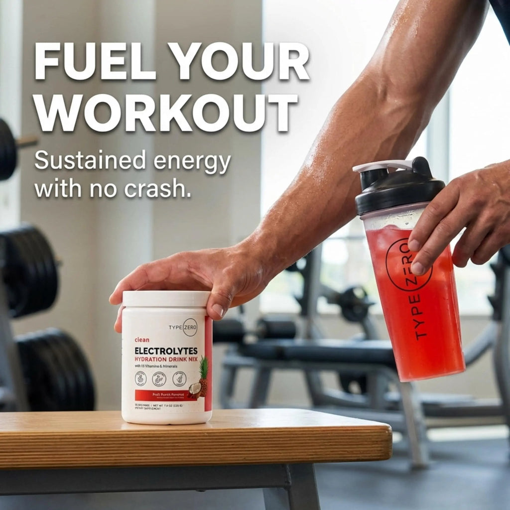 Type Zero Clean Electrolytes Hydration Powder Drink Mix + 14 Essential Vitamins & Minerals - Sugar Free, Zero Artificial Ingredients - Fruit Punch, 50 Servings - TrustMedUSA