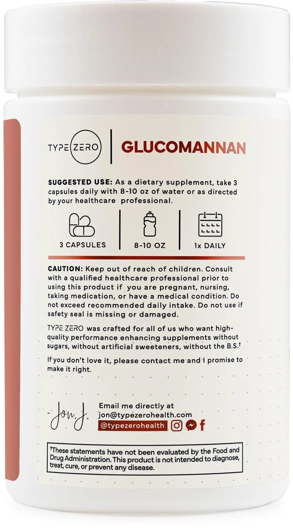 Type Zero Clean Glucomannan Konjac Root Extract (90 Capsules)(1,800 MG Per Serving) - 30 Servings, Non-GMO, Gluten Free - TrustMedUSA