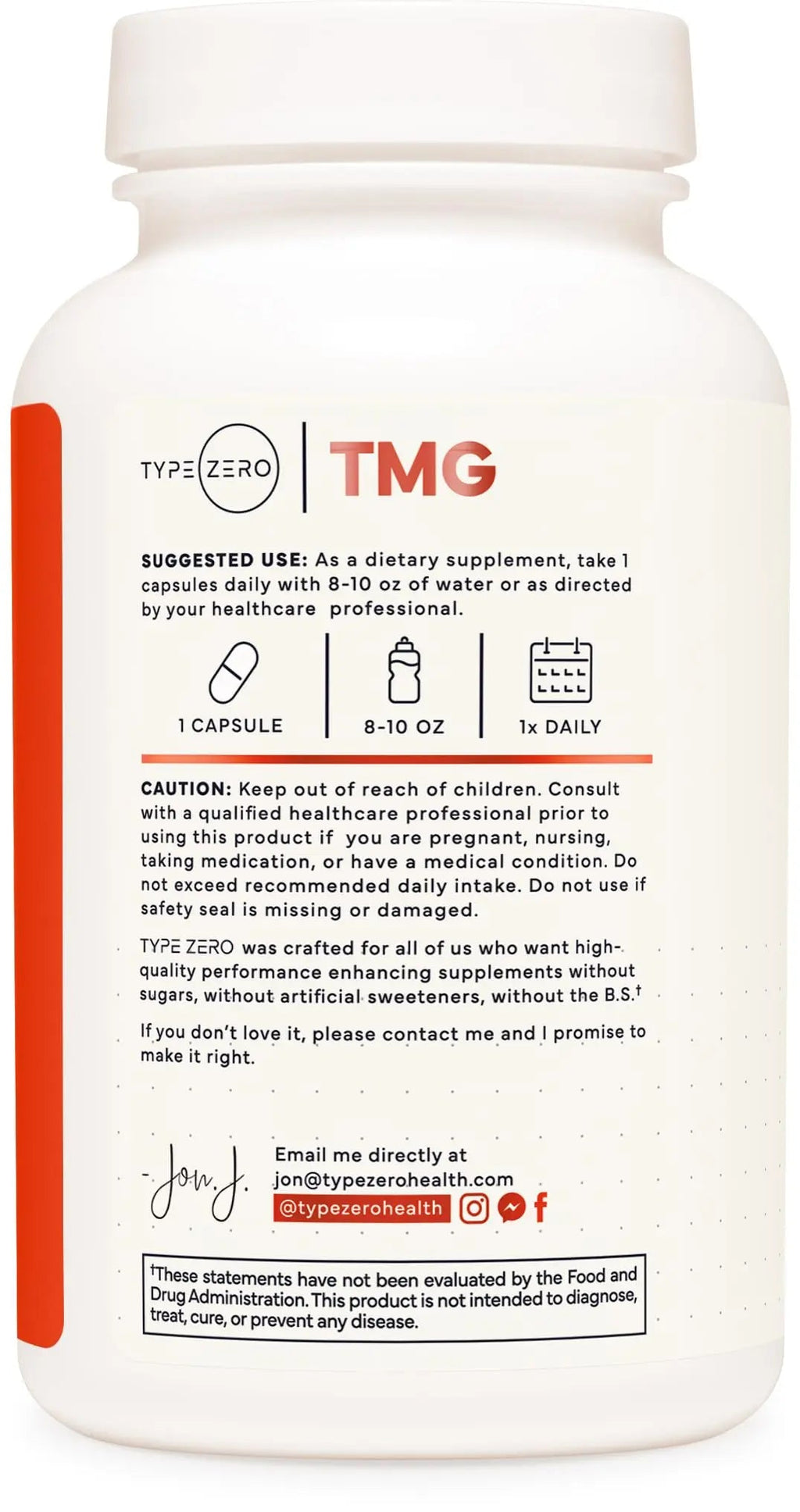 Type Zero Clean TMG Trimethylglycine Capsules (120 Servings) - Non GMO, Gluten Free - TrustMedUSA