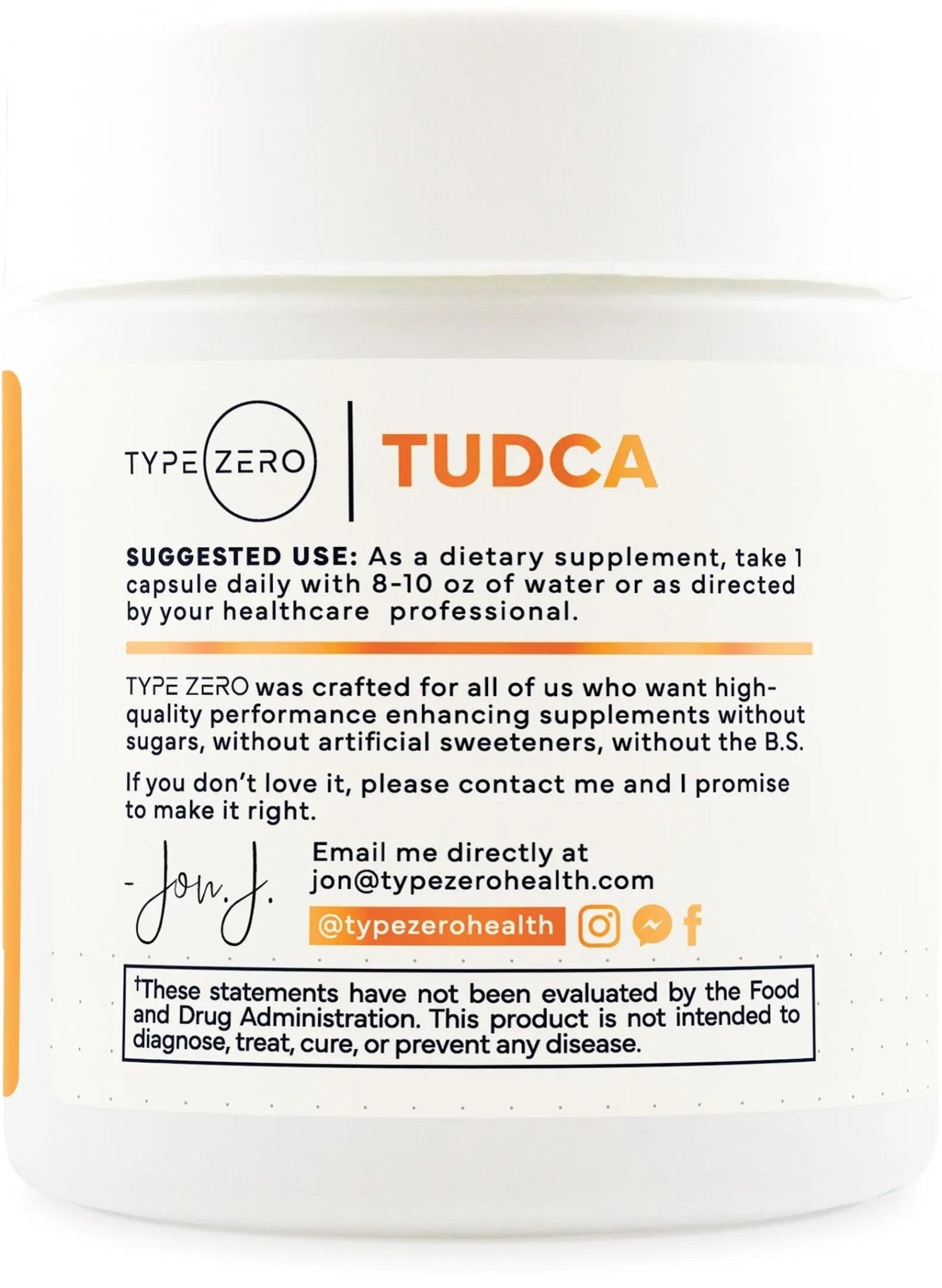 Type Zero Clean TUDCA Capsules 250mg - Pure Tauroursodeoxycholic Acid Supplement - Bile Salt Derivative - 60 Capsules, 60 Servings - TrustMedUSA