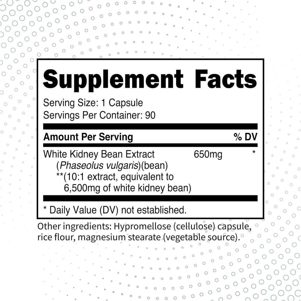Type Zero Clean White Kidney Bean Capsules (6,500 MG Equivalent Per Serving, 90 Count) - Non-GMO, Gluten Free - TrustMedUSA