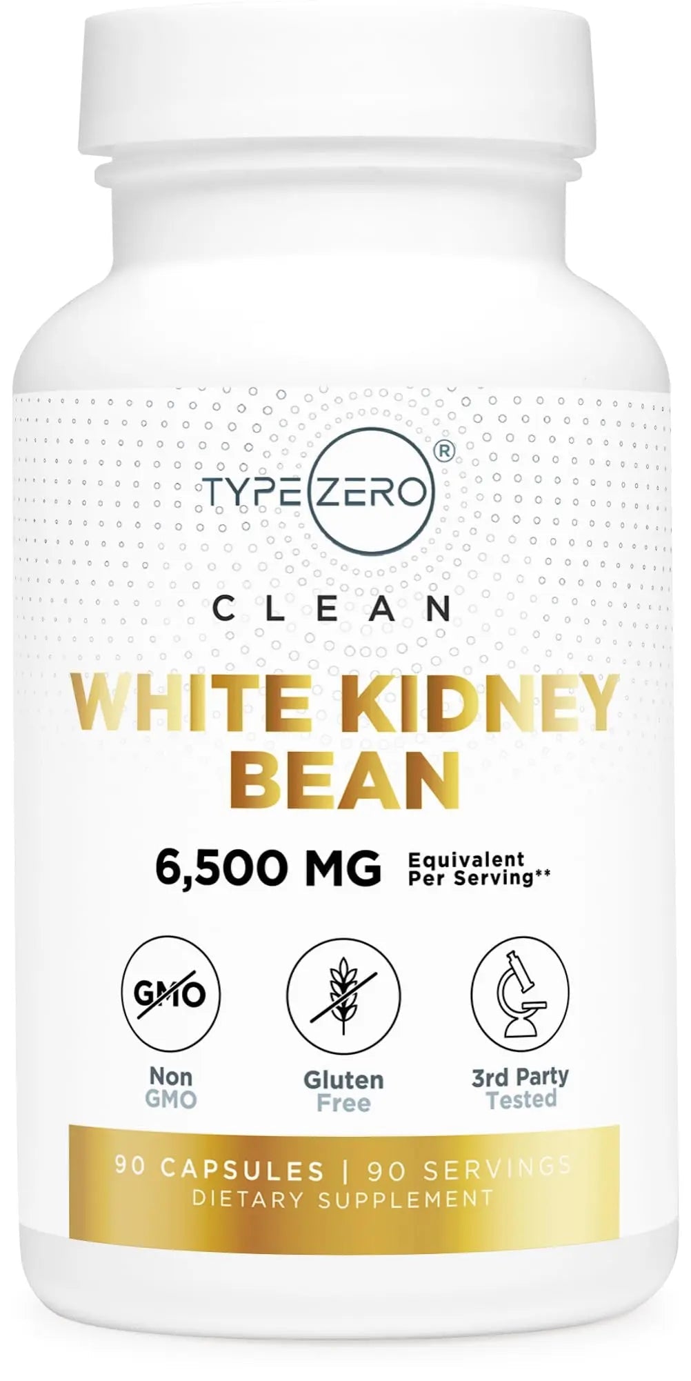 Type Zero Clean White Kidney Bean Capsules (6,500 MG Equivalent Per Serving, 90 Count) - Non-GMO, Gluten Free - TrustMedUSA