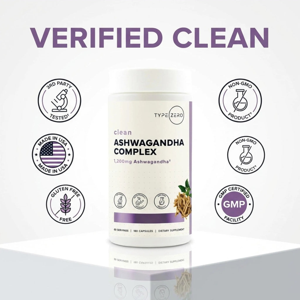 Type Zero KSM-66 Ashwagandha Root Extract 1,200mg, 60 Servings - High Potency 5% Withanolides - with Turmeric, Rhodiola Rosea and BioPerine Black Pepper Extract - 180 Veggie Caps - TrustMedUSA