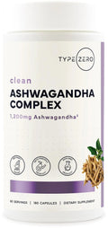 Type Zero KSM-66 Ashwagandha Root Extract 1,200mg, 60 Servings - High Potency 5% Withanolides - with Turmeric, Rhodiola Rosea and BioPerine Black Pepper Extract - 180 Veggie Caps - TrustMedUSA