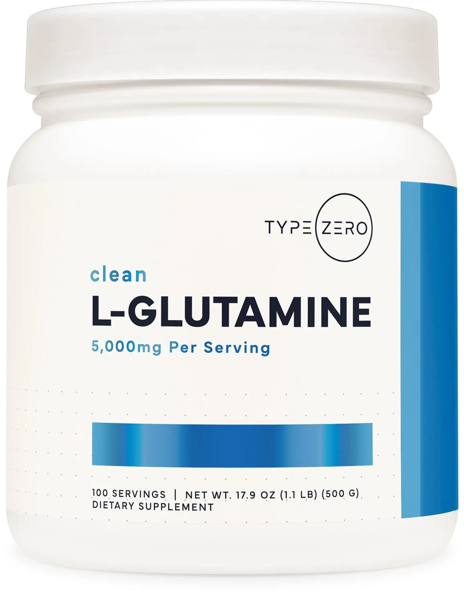 Type Zero L-Glutamine Powder (500G) 3-Month Supply Pure L-Glutamine Supplement - Vegan, Gluten Free, No Fillers - TrustMedUSA