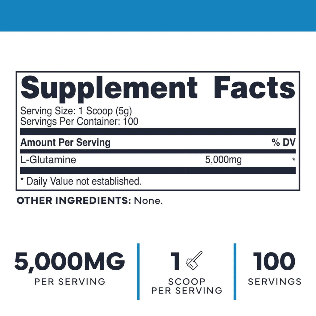 Type Zero L-Glutamine Powder (500G) 3-Month Supply Pure L-Glutamine Supplement - Vegan, Gluten Free, No Fillers - TrustMedUSA