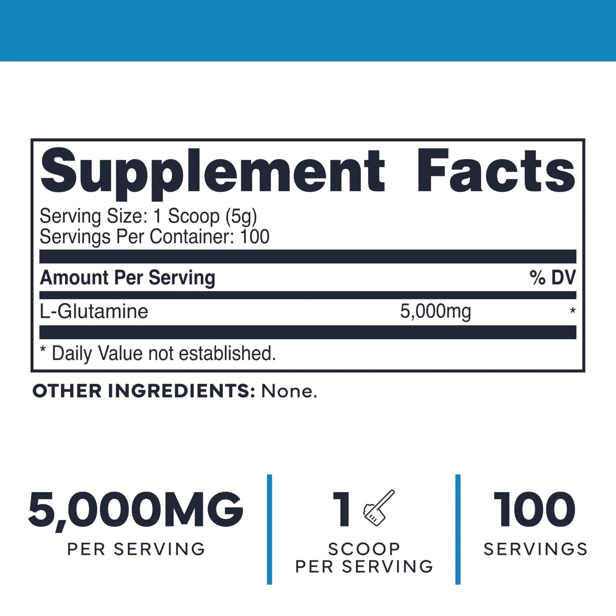 Type Zero L-Glutamine Powder (500G) 3-Month Supply Pure L-Glutamine Supplement - Vegan, Gluten Free, No Fillers - TrustMedUSA