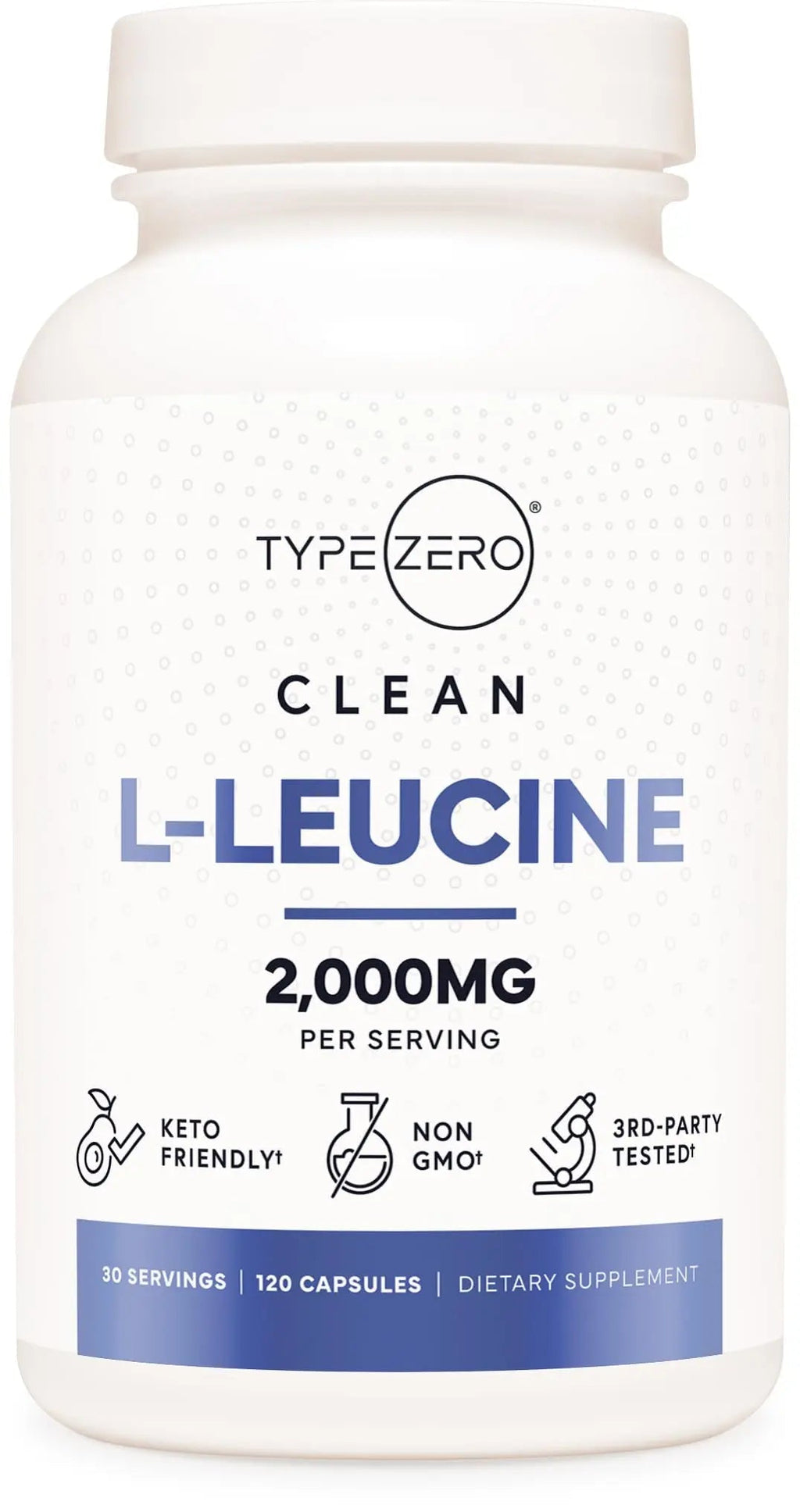 Type Zero L-Leucine Capsules (2000mg per Serving) 120 Capsules - 30 Servings - TrustMedUSA