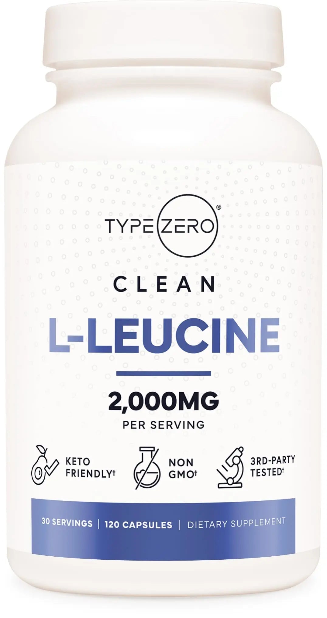 Type Zero L-Leucine Capsules (2000mg per Serving) 120 Capsules - 30 Servings - TrustMedUSA