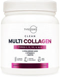 Type Zero Multi Collagen Powder 30 Servings (Unflavored) - Types I, II, III, V, & X Collagen Peptides + Hyaluronic Acid, VIT C, Biotin - TrustMedUSA