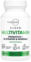 Type Zero Multivitamin Capsules (120 Capsules) (1300 mg) - with Probiotics + 22 Vitamins and Minerals, GMO-Free - TrustMedUSA