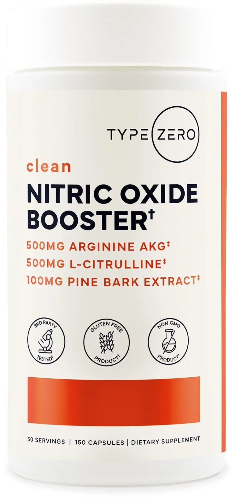 Type Zero Nitric Oxide 6X Booster, 150 Veggie Capsules - Natural Supplement - Beetroot, Arginine AKG, Citrulline, Pine Bark, Garlic & VIT C | Nitrous Oxide - TrustMedUSA