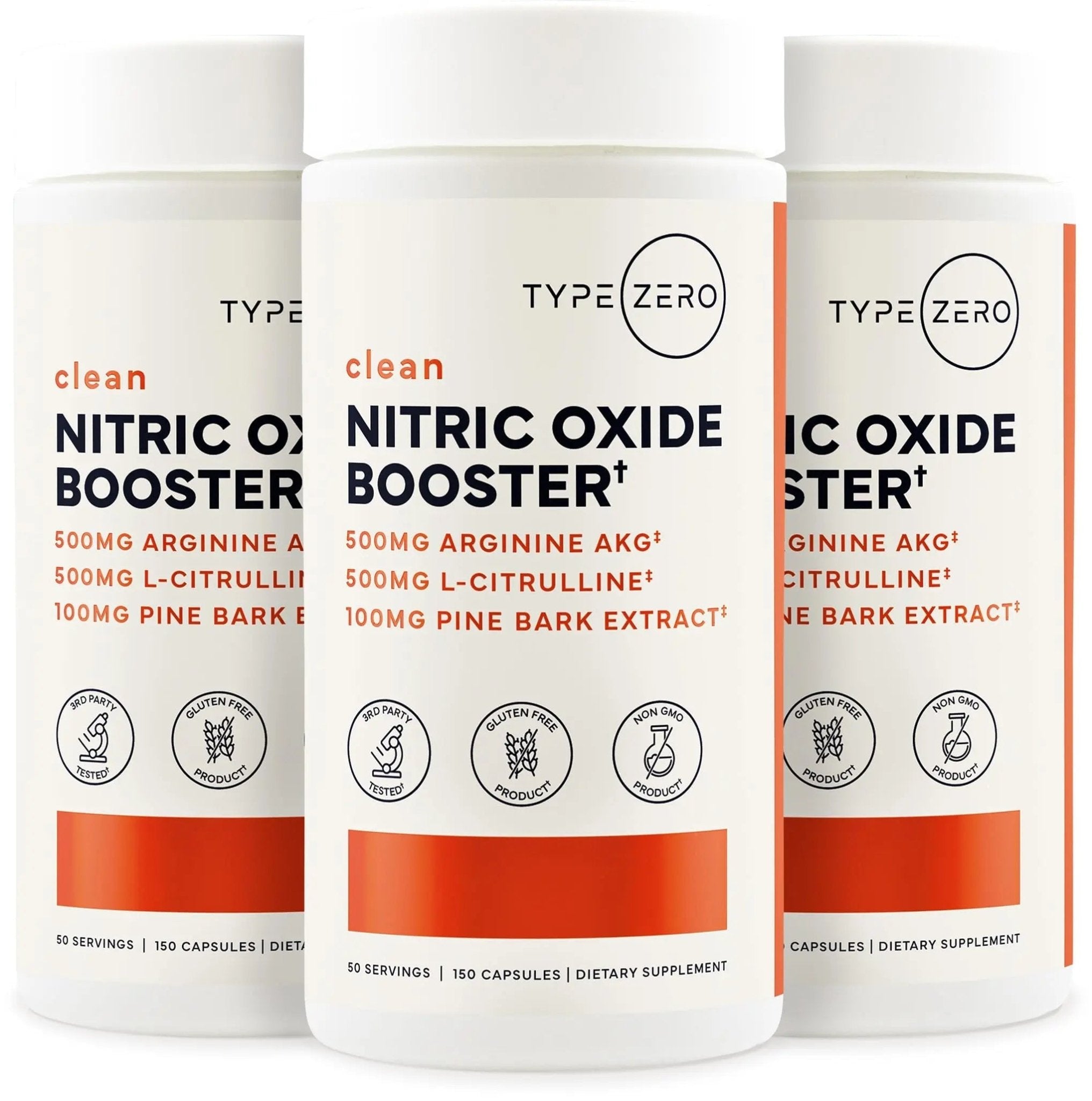 Type Zero Nitric Oxide 6X Booster, 150 Veggie Capsules - Natural Supplement - Beetroot, Arginine AKG, Citrulline, Pine Bark, Garlic & VIT C | Nitrous Oxide - TrustMedUSA