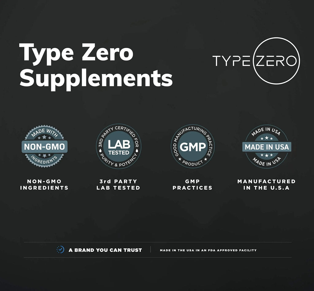 Type Zero Ultra Clean Alpha GPC Choline Supplement (600mg | 90 Capsules) Soy Free, Non-GMO Nootropics Alpha GPC 600mg / 300mg; Alpha-GPC Brain Memory and Focus Supplements - TrustMedUSA