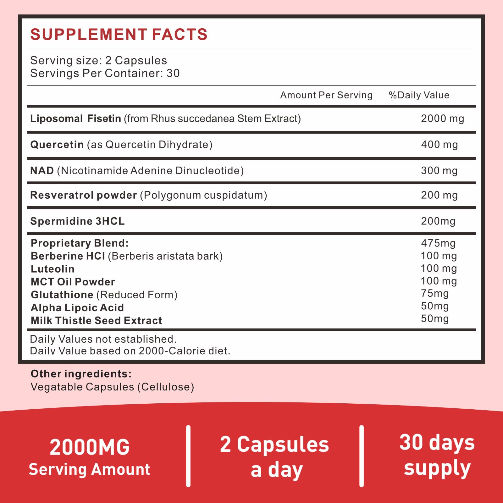 Uarcool Fisetin Supplement 2000mg for Healthy Aging and Longevity, Skin Health, Brain - Soy Free, Vegetarian - 60 Softgels(2 Bottles) - TrustMedUSA