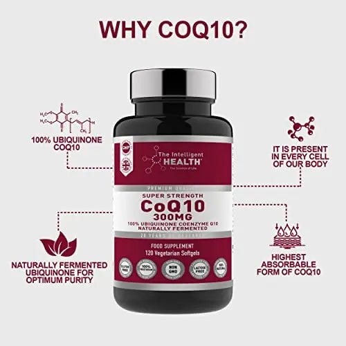 Ubiquinone Coenzyme Q10 300mg Softgel Capsules, 120 Super Strength Vegan Friendly - TrustMedUSA