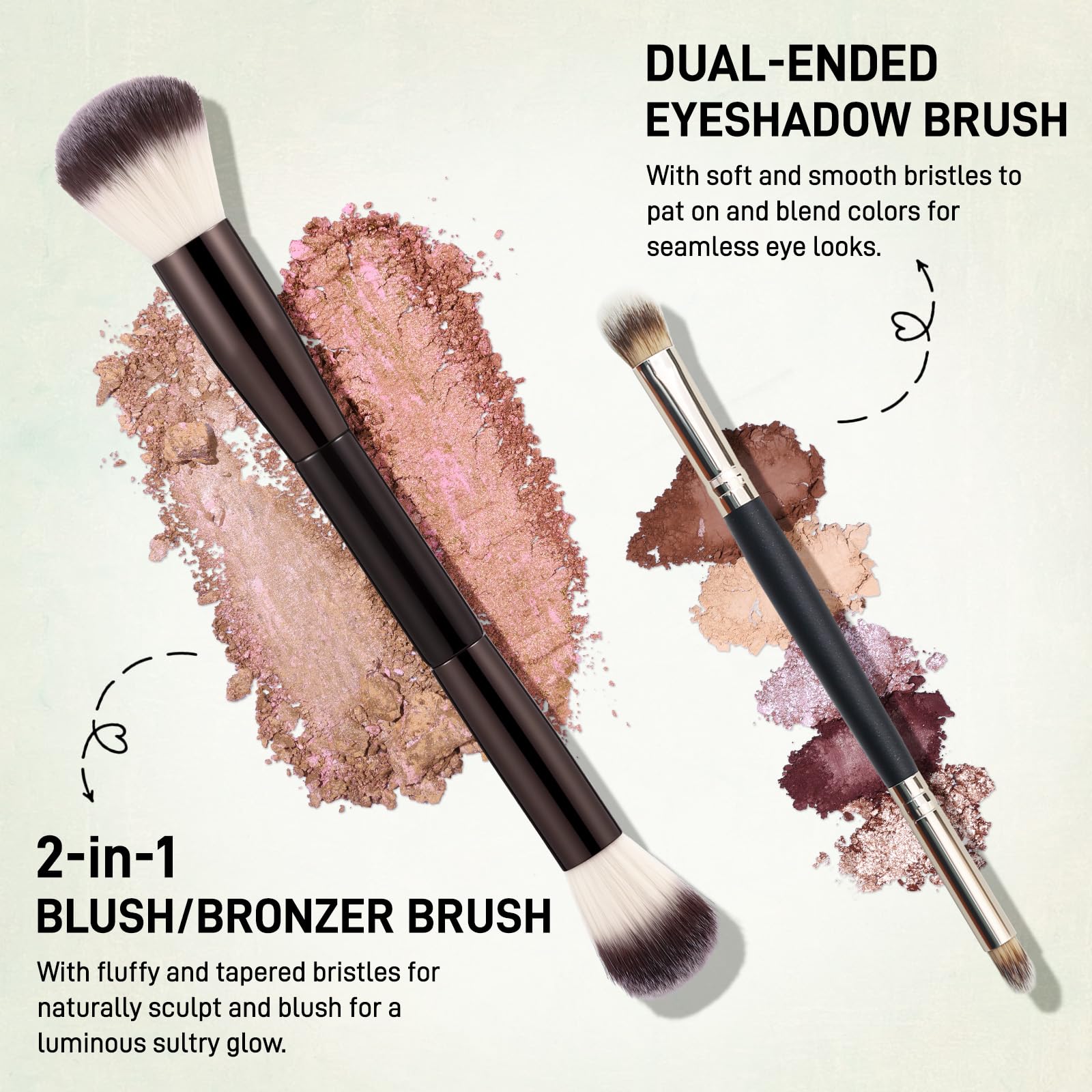 UCANBE Full Size Baked Makeup Palette Set - Include Blush, Bronzer, 8 Eyeshadows & Brushes, Pigmented All-in-One Face & Eye Compact Powder Beauty Holiday Gift Kit for Starter & Pros, Travel Friendly - TrustMedUSA