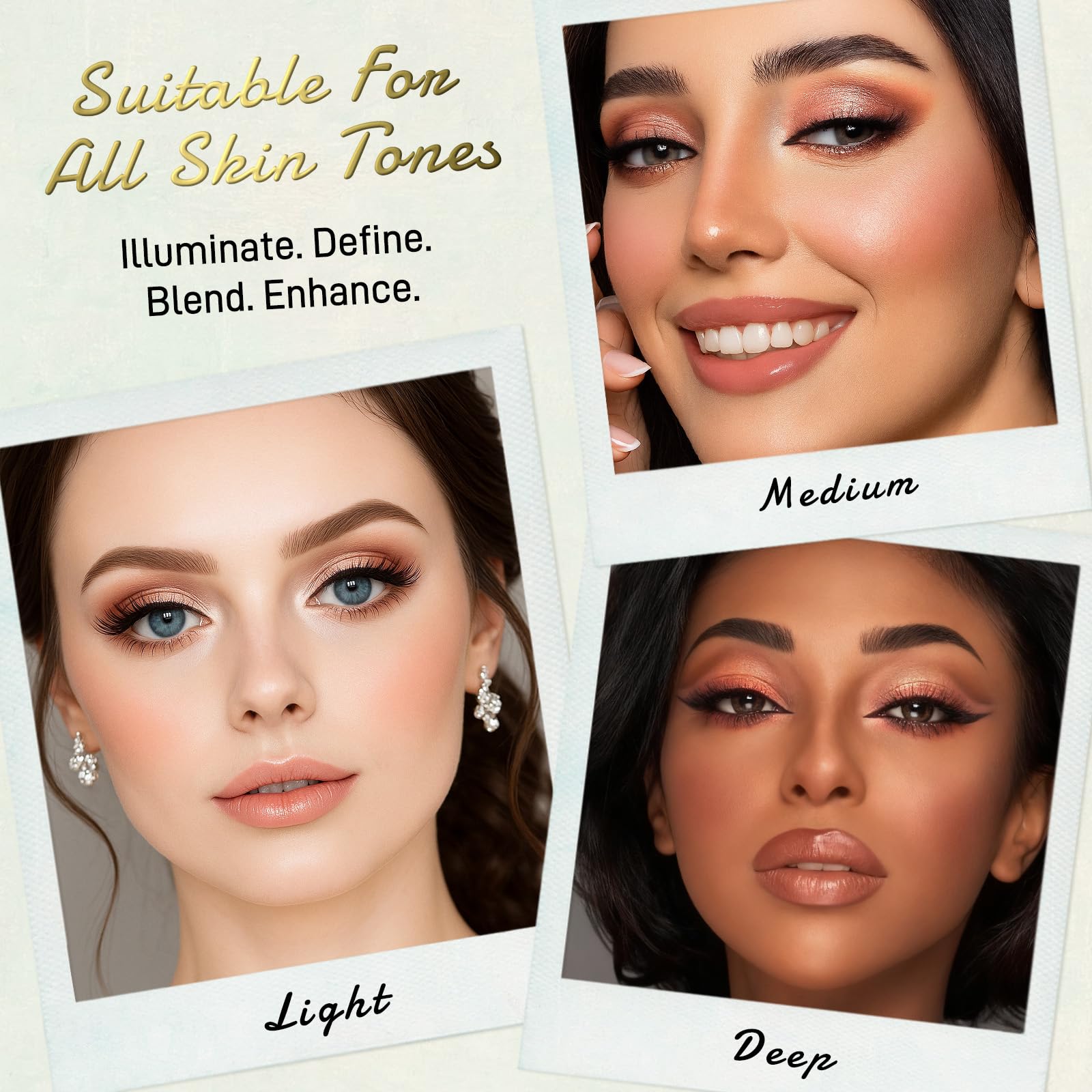 UCANBE Full Size Baked Makeup Palette Set - Include Blush, Bronzer, 8 Eyeshadows & Brushes, Pigmented All-in-One Face & Eye Compact Powder Beauty Holiday Gift Kit for Starter & Pros, Travel Friendly - TrustMedUSA