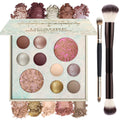 UCANBE Full Size Baked Makeup Palette Set - Include Blush, Bronzer, 8 Eyeshadows & Brushes, Pigmented All-in-One Face & Eye Compact Powder Beauty Holiday Gift Kit for Starter & Pros, Travel Friendly - TrustMedUSA
