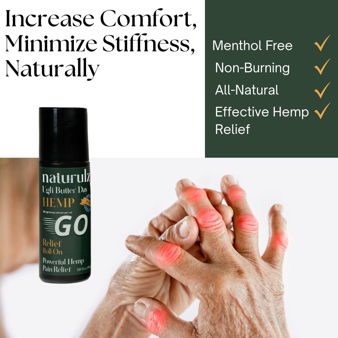 Ugli Butter Hemp Daytime Roll-On 3oz – Soothing Roll-On with Oregon-Grown Hemp, Capsaicin, Arnica & Turmeric for Back, Knee, Leg, Hip Soreness & Discomfort, Ideal for Neck & Shoulder Tightness - TrustMedUSA