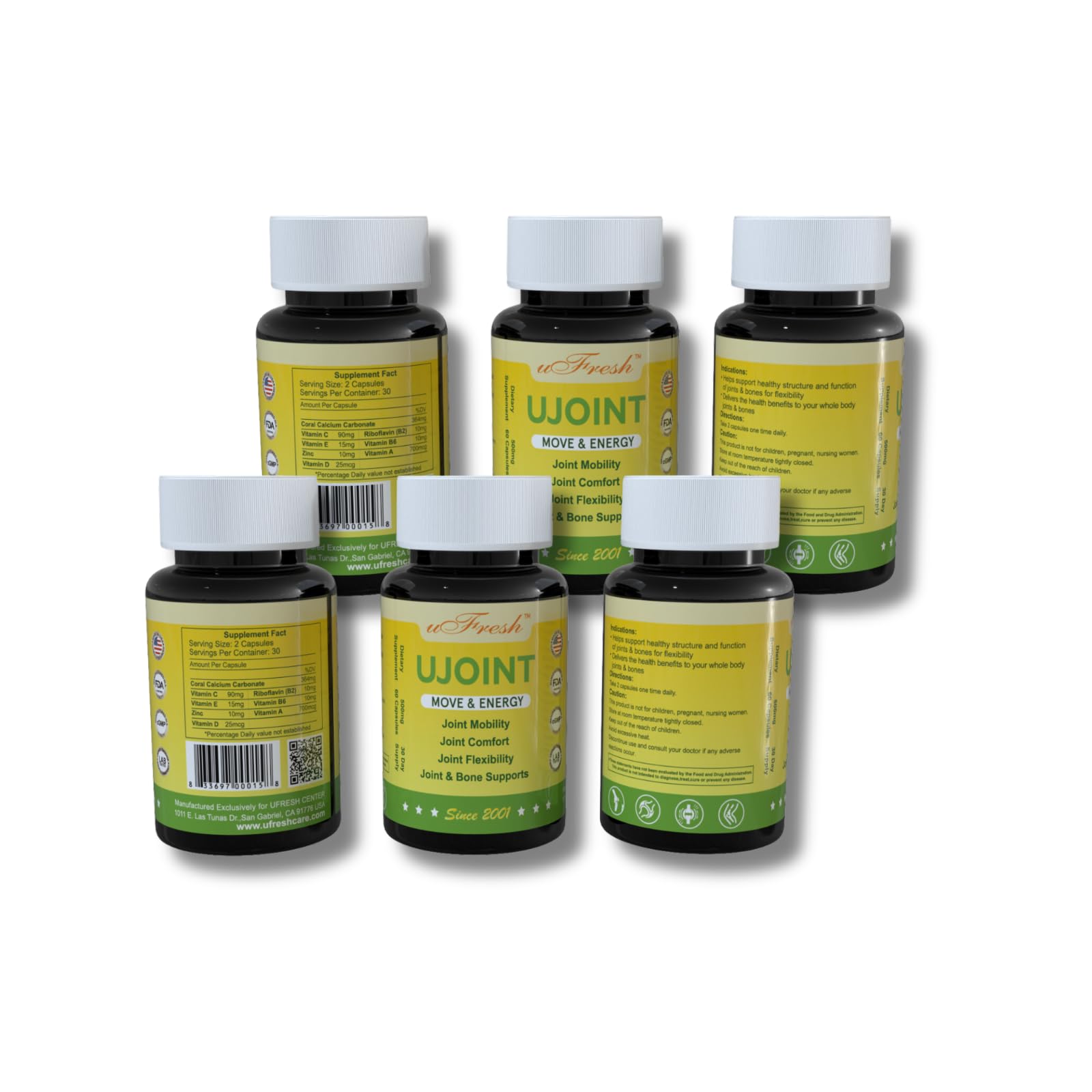 UJoint Move & Energy Joint Flexibility and Mobility Dietary Supplements, 30 Day Supply, 60 Capsules (1) - TrustMedUSA