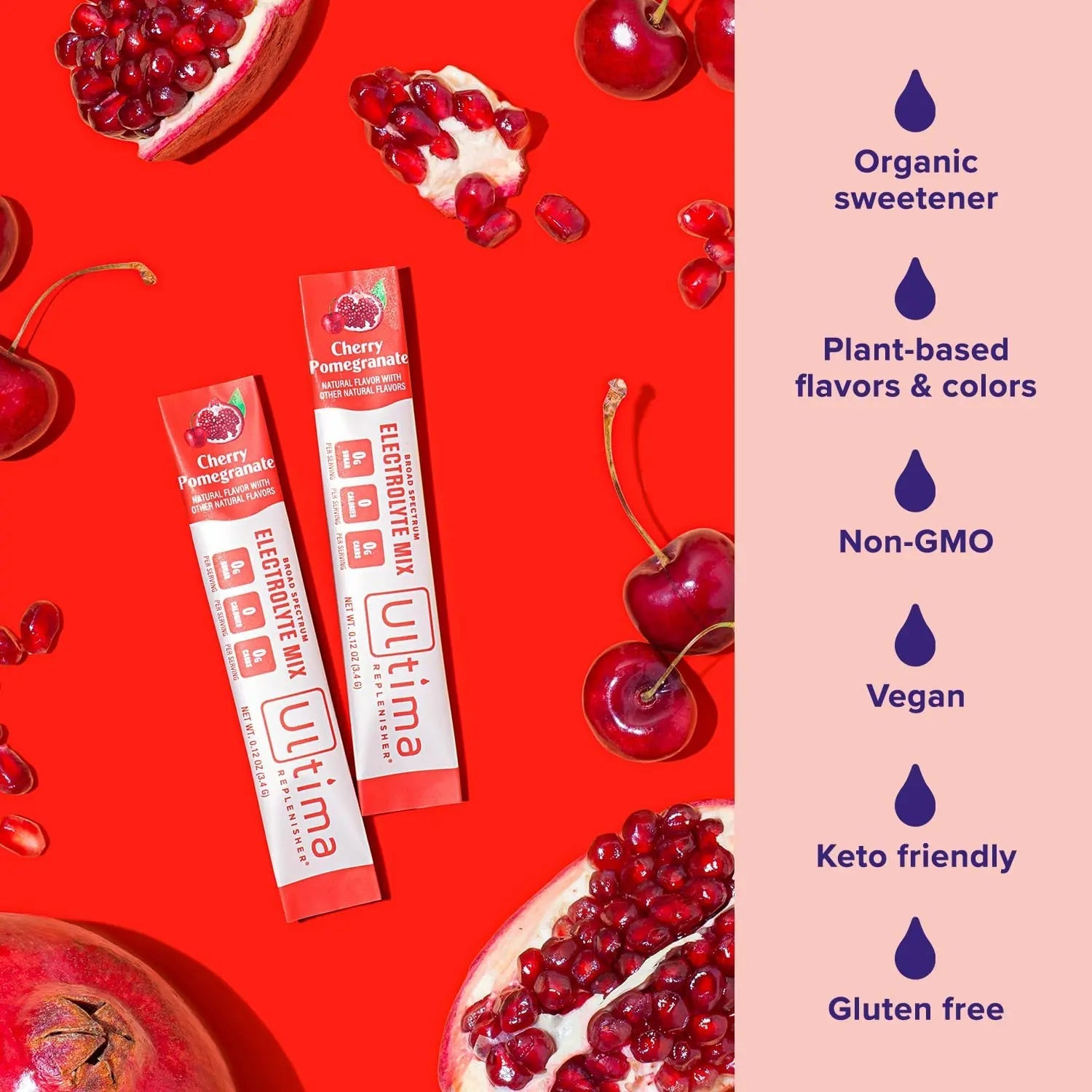 Ultima Replenisher Daily Electrolyte Drink Mix – Cherry Pomegranate, 20 Stickpacks - TrustMedUSA