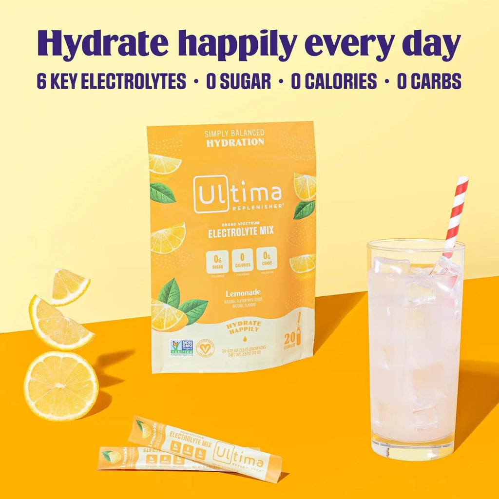 Ultima Replenisher Daily Electrolyte Drink Mix – Lemonade, 20 Stickpacks – Hydration - TrustMedUSA