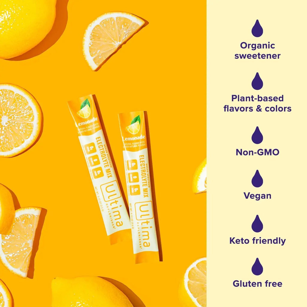 Ultima Replenisher Daily Electrolyte Drink Mix – Lemonade, 20 Stickpacks – Hydration - TrustMedUSA